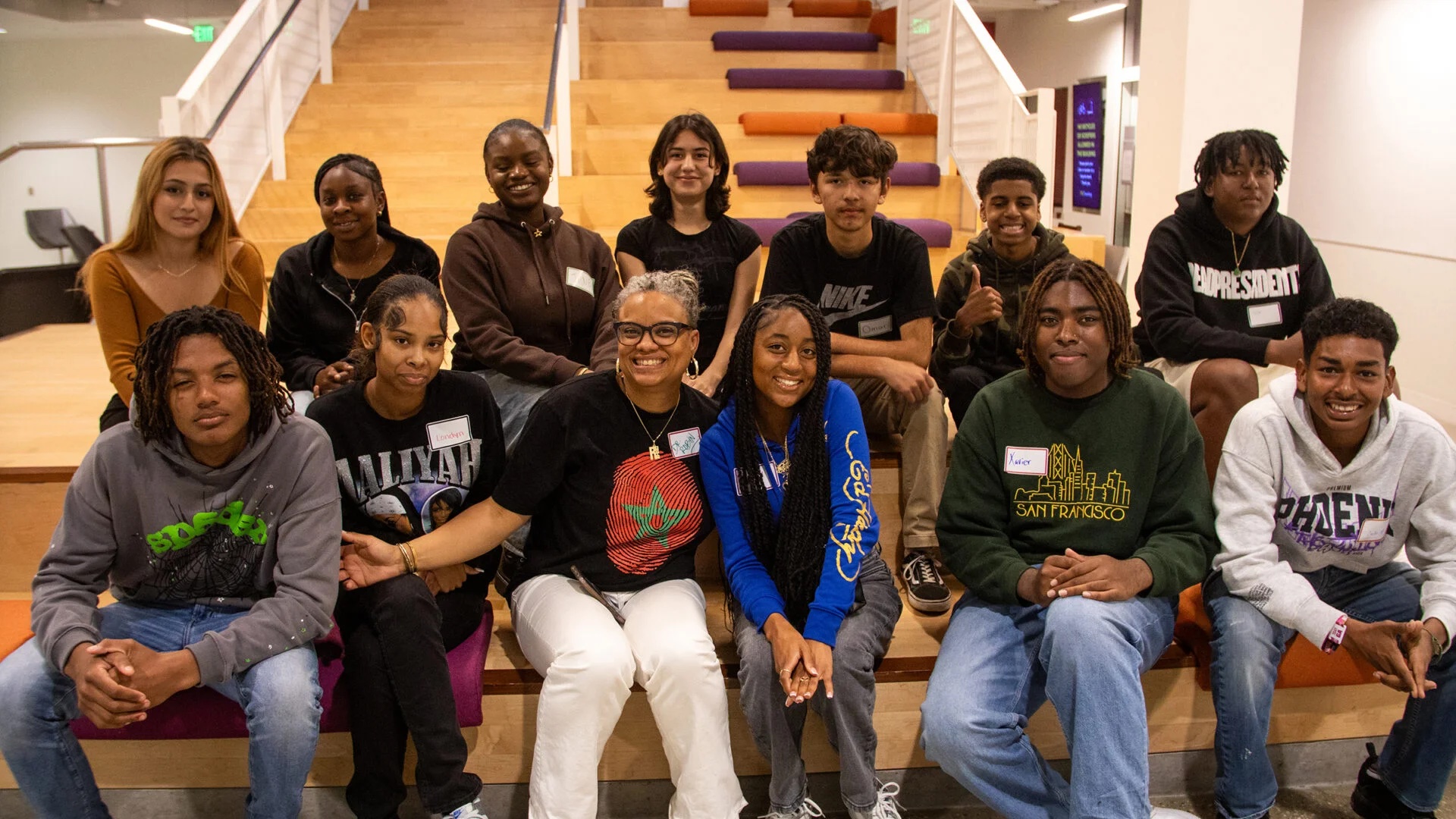 “Dr. Robin” — USC Annenberg Associate Professor Robin Stevens (front row, center left) — shares a moment with program participants. Photo by Areon Mobasher.